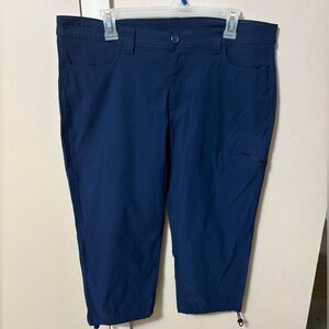 Eddie Bauer Navy Ripstop Capri Hiking Cargo Pants Sz 16 36x21